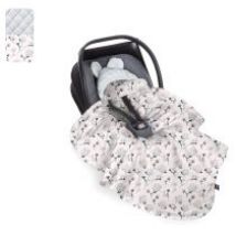 Babysteps Kocyk-śpiworek do fotelika samochodowego Kwiaty - szary velvet