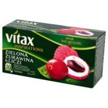 Vitax Inspirations Herbata zielona Żurawina i liczi 20 x 1,5 g