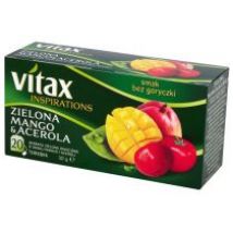 Vitax Inspirations Herbata zielona Mango i acerola 20 x 1,5 g