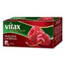 Vitax Inspirations Herbata owocowa Malina i wiśnia 20 x 2 g