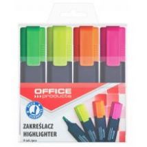 Office Products Komplet zakreślaczy fluorescencyjnych 4 kolory