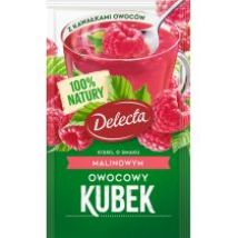 Delecta Owocowy Kubek Kisiel o smaku malinowym z kawałkami owoców 30 g