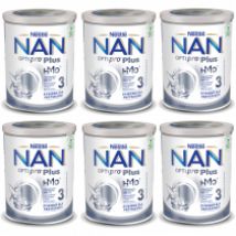 Nestle Nan Optipro Plus 3 HM-O Produkt na bazie mleka junior dla dzieci po 1. roku Zestaw 6 x 800 g