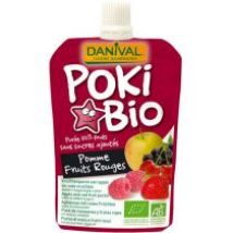 Danival Poki - przecier owocowy jabłko - owoce czerwone - czarna porzeczka bez dodatku cukrów 90 g Bio