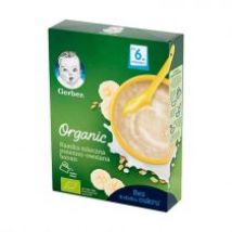 Gerber Organic Kaszka mleczna pszenno owsiana banan dla niemowląt po 6 miesiącu 240 g Bio