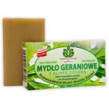 Mydlarnia Powrót do Natury Roślinne mydło geraniowe z zieloną glinką (100% naturalne) 100 g