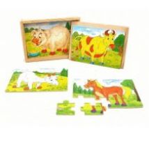 Puzzle drewniane Zwierzaki Playme