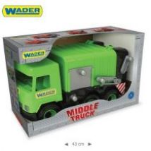 Śmieciarka zielona Middle Truck w kartonie Wader