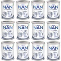 Nestle Nan Optipro Plus 3 HM-O Produkt na bazie mleka junior dla dzieci po 1. roku Zestaw 12 x 800 g