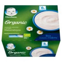 Gerber Organic Deserek mleczny o smaku naturalnym po 6. miesiącu 4 x 90 g Bio