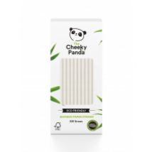 The Cheeky Panda Słomki bambusowe jednorazowe, biodegradowalne, białe 250 szt.
