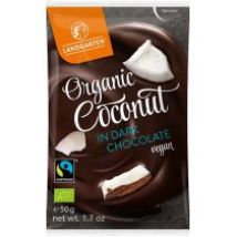 Landgarten Liofilizowany kokos w gorzkiej czekoladzie fair trade bezglutenowe Bio