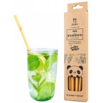 ZUZii Bambusowe słomki do picia z czyścikiem 10 szt.