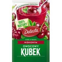 Delecta Owocowy Kubek Kisiel o smaku wiśniowym z kawałkami owoców 30 g