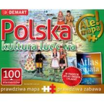 Puzzle 100 el. Polska. Kultura ludowa + atlas