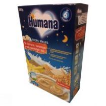 Humana Kaszka mleczna Na dobranoc bananowa z pełnoziarnistych zbóż po 6. miesiącu (uszkodzone opakowanie)