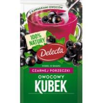Delecta Owocowy Kubek Kisiel o smaku czarnej porzeczki z kawałkami owoców 30 g
