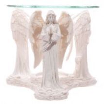Puckator Ltd Biała figurka modlących się aniołów - podstawka pod świeczki i kominek do aromaterapii