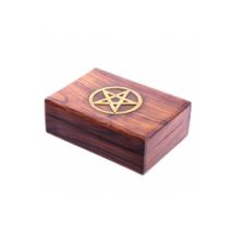 Pudełko drewniane ozdobione pentagramem 17.5cm