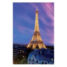 Paryż Wieża Eiffla o Zachodzie Słońca - plakat