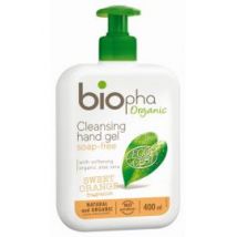 Biopha, żel do mycia rąk o zapachu pomarańczy, butelka z pomką