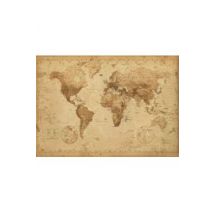 Polityczna Mapa Świata w Starym Stylu - plakat