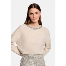 Pull À Col Rond - Écru