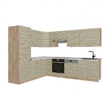 Vicco Cucina angolare completa Pannello in rovere/rovere goldkraft 227 x 287 cm , PL Marmo