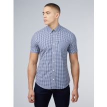 Signature Short Sleeve Gingham Shirt - Dark Blue XS