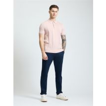Short Sleeve Textured Polo Blush Pink
