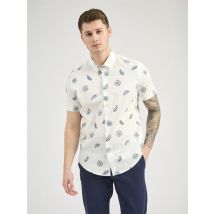 Short Sleeve Floral Print Shirt Snow White