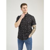 Short Sleeve Scatter Print Shirt Black