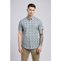 Long Sleeve Multicolour Floral Print Shirt Petrol