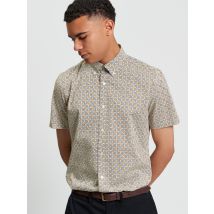 Retro Geo Print Shirt Mustard