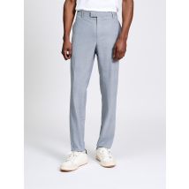 Prince of Wales Wool Check Trousers Light Blue