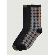 3 Pack Mod Stripe Sock Khaki