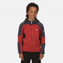 Regatta Kids Dissolver V Full Zip Fleece Fiery Red India Grey Black, Size: 7-8 Years