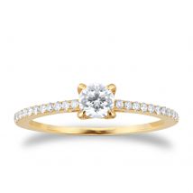 18ct Rose Gold 0.61cttw Brilliant Cut Diamond Ring - Ring Size O