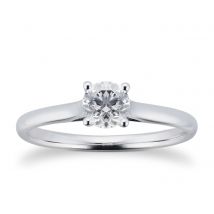 Brilliant Cut 0.50ct 4 Claw Diamond Solitaire Ring In 9ct White Gold - Ring Size O