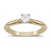 Silhouette 18ct Yellow Gold 0.50ct Diamond Engagement Ring - Ring Size I