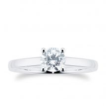 Platinum Diamond Soliaire Engagement Ring - Ring Size O