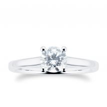 Platinum 0.70ct Diamond Solitaire Engagement Ring - Ring Size K