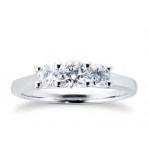 18ct White Gold 1.00cttw 3 Stone Engagement Ring - Ring Size P