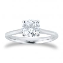 Platinum 1.00ct Solitaire Diamond Engagement Ring - Ring Size K