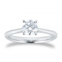 Platinum 0.70ct Solitaire Diamond Engagment Ring - Ring Size J