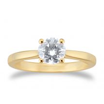 18ct Yellow Gold 0.70ct Solitaire Diamond Engagement Ring - Ring Size M