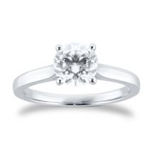 Platinum 1.00ct Round Brilliant Cut Solitaire Ring - Ring Size J