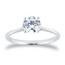 Platinum 1.00cttw Brilliant Cut Diamond Solitaire Engagement Ring - Ring Size J