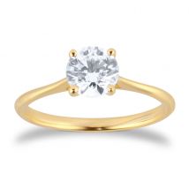 18ct Yellow Gold 1.00cttw Brilliant Cut Diamond Solitaire Engagement Ring - Ring Size I