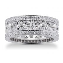 Empress 18ct White Gold 0.95cttw Diamond Band Ring - Ring Size J